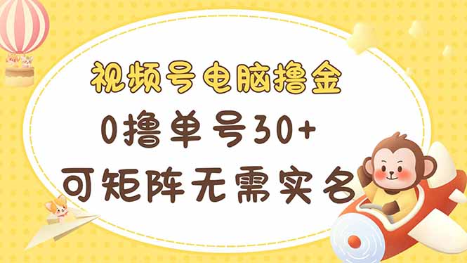 (14220期)视频号电脑撸金 0撸单号30+ 可矩阵 无需实名多号多得-魔方云