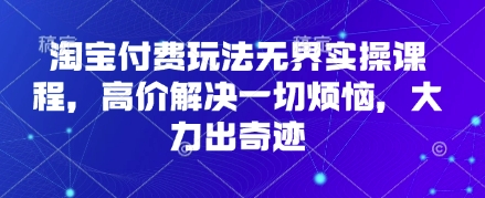 淘宝付费玩法无界实操课程,高价解决一切烦恼,大力出奇迹-魔方云