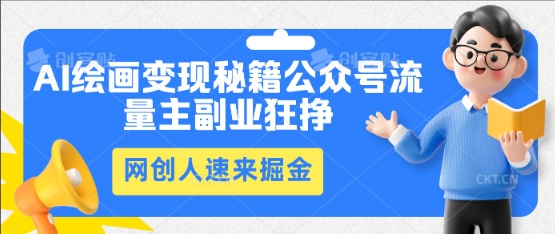 AI绘画变现秘籍:公众号流量主副业狂挣,网创人速来掘金-魔方云