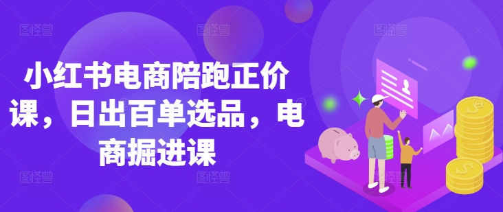 小红书电商陪跑正价课,小红书官方认证电商讲师教学,日出百单选品,电商掘进课-魔方云