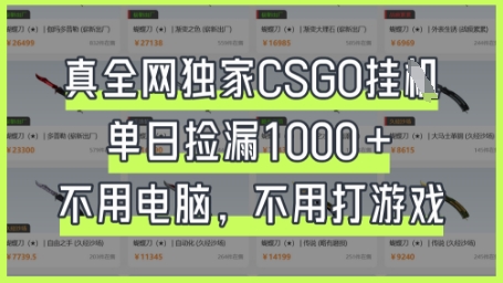 真全网独家CSGO挂G,单日捡漏1k+【揭秘】-魔方云