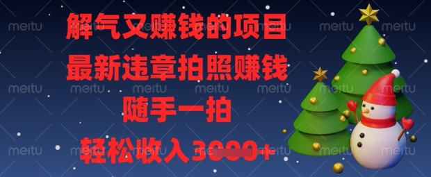 解气又挣钱的项目,最新违章拍照挣钱,随手一拍,轻松收入数张【揭秘】-魔方云